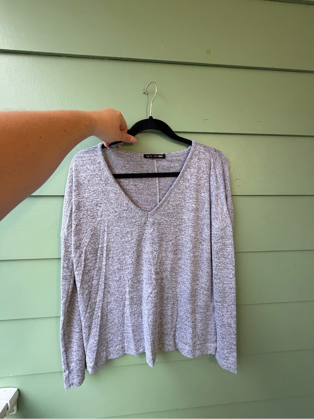 rag & bone Heather Gray V-Neck Long Sleeve Top